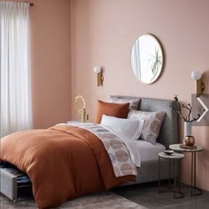 West Elm Bedding Belgian Flax Linen Duvet Cover Fq Copper Poshmark